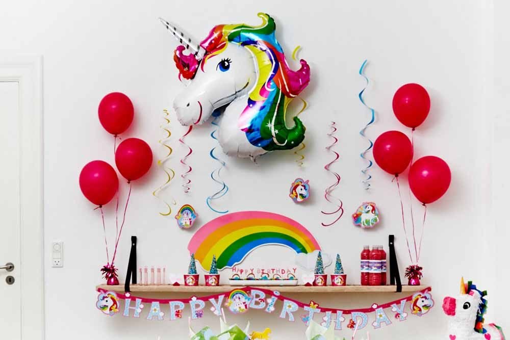 Enhjørning/Unicorn Pynt Temafest Børnefødselsdag