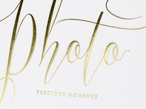 Hvid fotoalbum med guld “Precious moments”