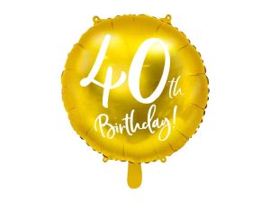 Guld folie ballon 40th birthday