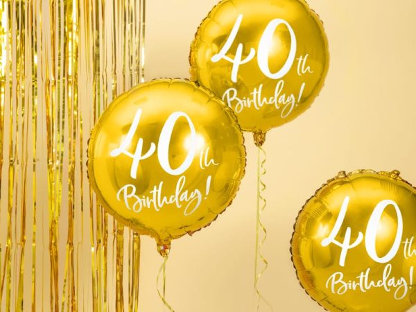 Guld folie ballon 40th birthday