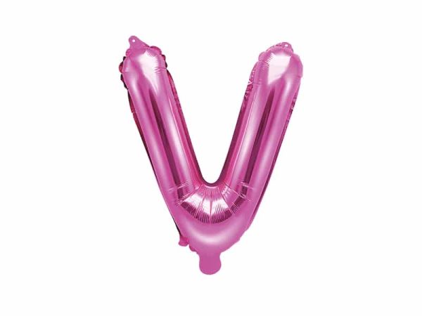 Pink folie ballon bogstav V