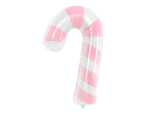 Hvid rosa sukkerstok folie ballon