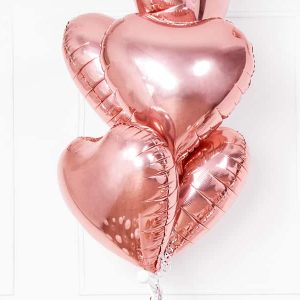 Rosegold hjerte folie ballon