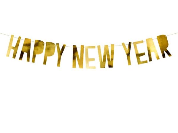 Guld “Happy New Year” banner