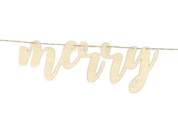 Træ banner “Merry Christmas”