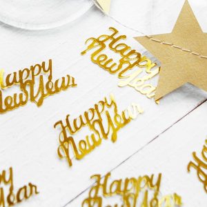 Guld happy new year konfetti