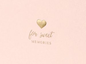 Rosa gæstebog m/ guld “For sweet memories”