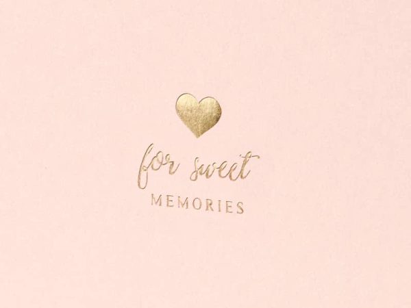 Rosa gæstebog m/ guld “For sweet memories”