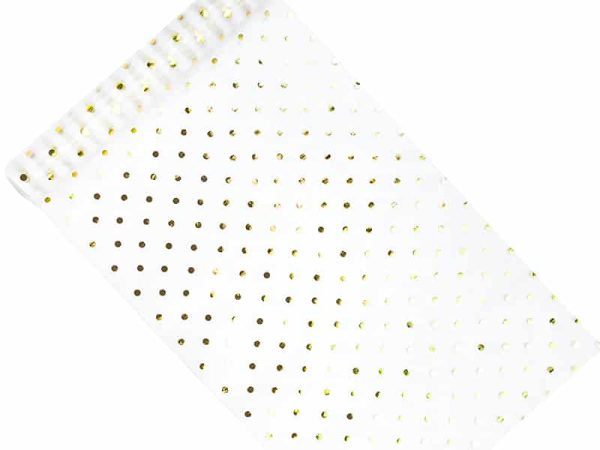 Organza bordløber m/guld el. sølv prikker – vendbar