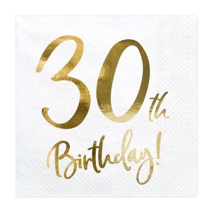 Hvid serviet 30th birthday