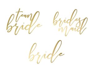 Guld “Team Bride” falske tatoveringer kursiv