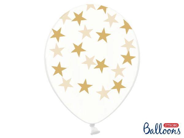 Transparent ballon med guld stjerner