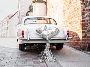 Sølv bryllups dekorationssæt til bilen