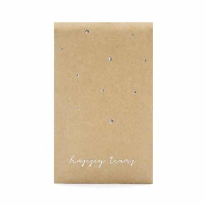 Natur kuvert med sølv tekst your happy tears og 3 servietter