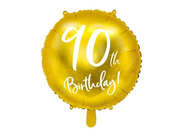 Guld folie ballon 90th birthday