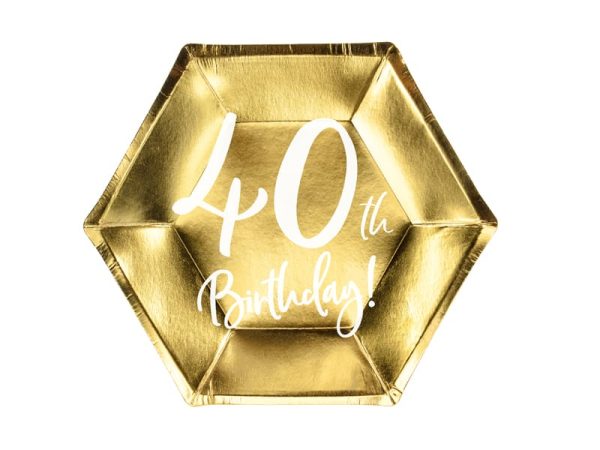 Guld paptallerken 40th birthday