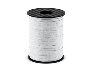 Sølv glimmer gavebånd