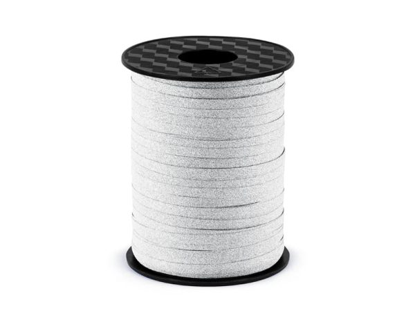 Sølv glimmer gavebånd