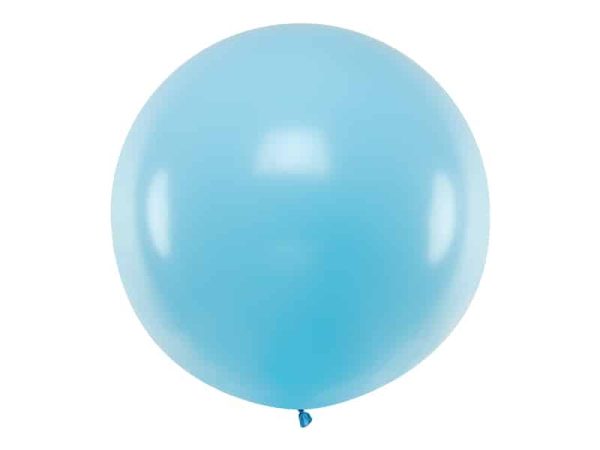 1 meter lyseblå rund ballon