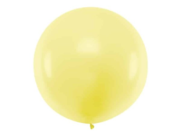 1 meter lysegul rund ballon