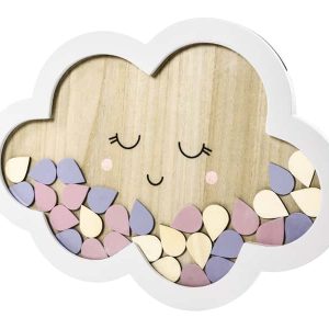 Skyformet gæstebog i træ