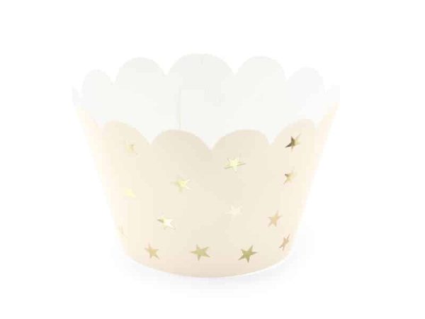 Fersken cupcake wrapper m/stjerner Fersken cupcake wrapper m/stjerner