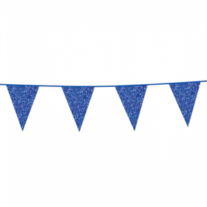 Blå glitter vimpel banner 6 m