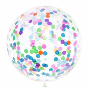 Kæmpeballon med rund konfetti mix