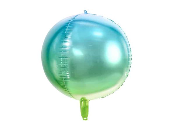 Blå og grøn ombre folie ballon bold