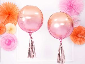 Pink og orange ombre folie ballon bold