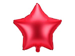 Mat rød stjerne folie ballon