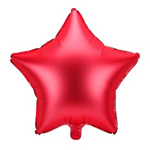 Mat rød folie stjerne ballon