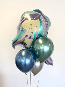 Ballon box havfrue med tre balloner