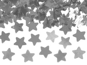 Konfettirør med sølv stjerner