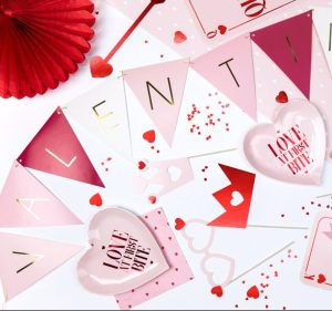 Banner “Valentines” rosa mix