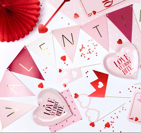 Banner “Valentines” rosa mix
