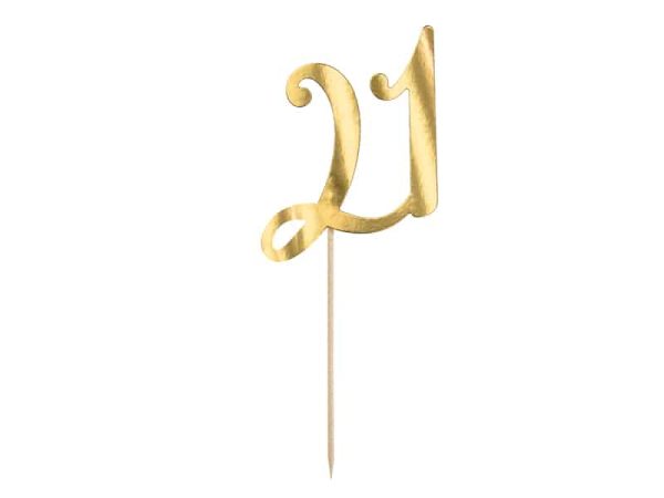 Guld kage pynt tal “21”