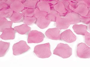 Konfettirør med rosa rosenblade
