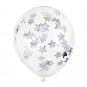 sølv stjerne konfetti ballon
