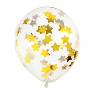 guld stjerne konfetti ballon