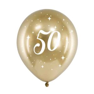 guld chrome ballon 50 års