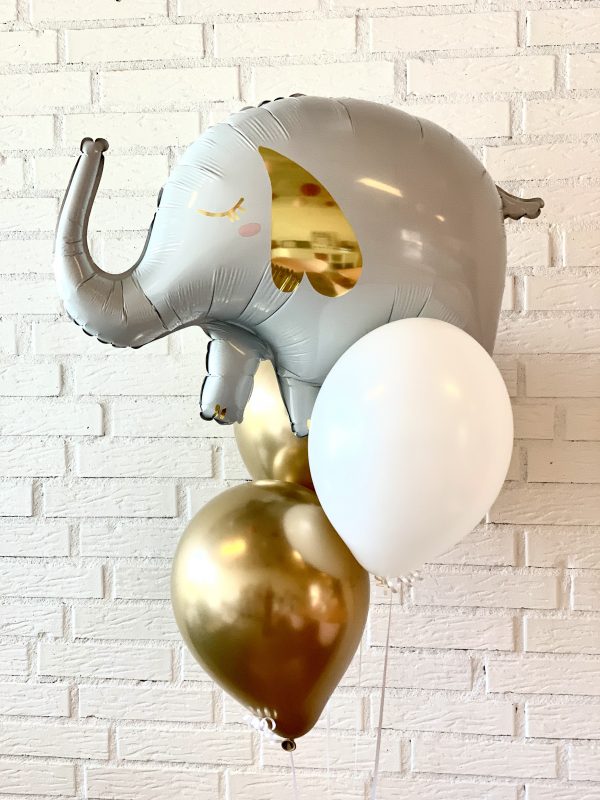 Ballon box elefant med tre balloner