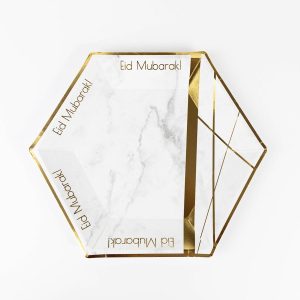 Marmor/guld paptallerken “Eid Mubarak”