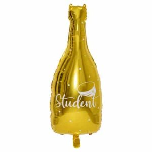 Guld folie ballon champagneflaske “Student"