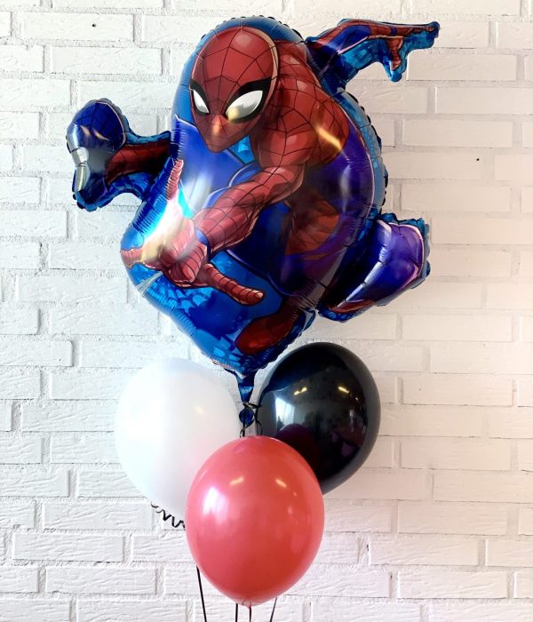 Ballon box Spiderman med tre balloner