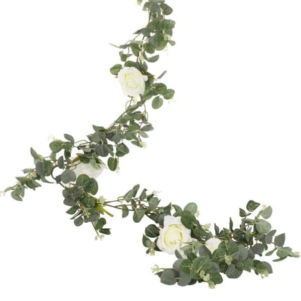 Eukalyptus blad ranke m/hvide roser