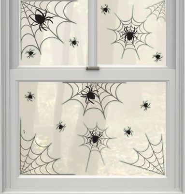 Edderkop m/spindelvæv vinduesdekoration