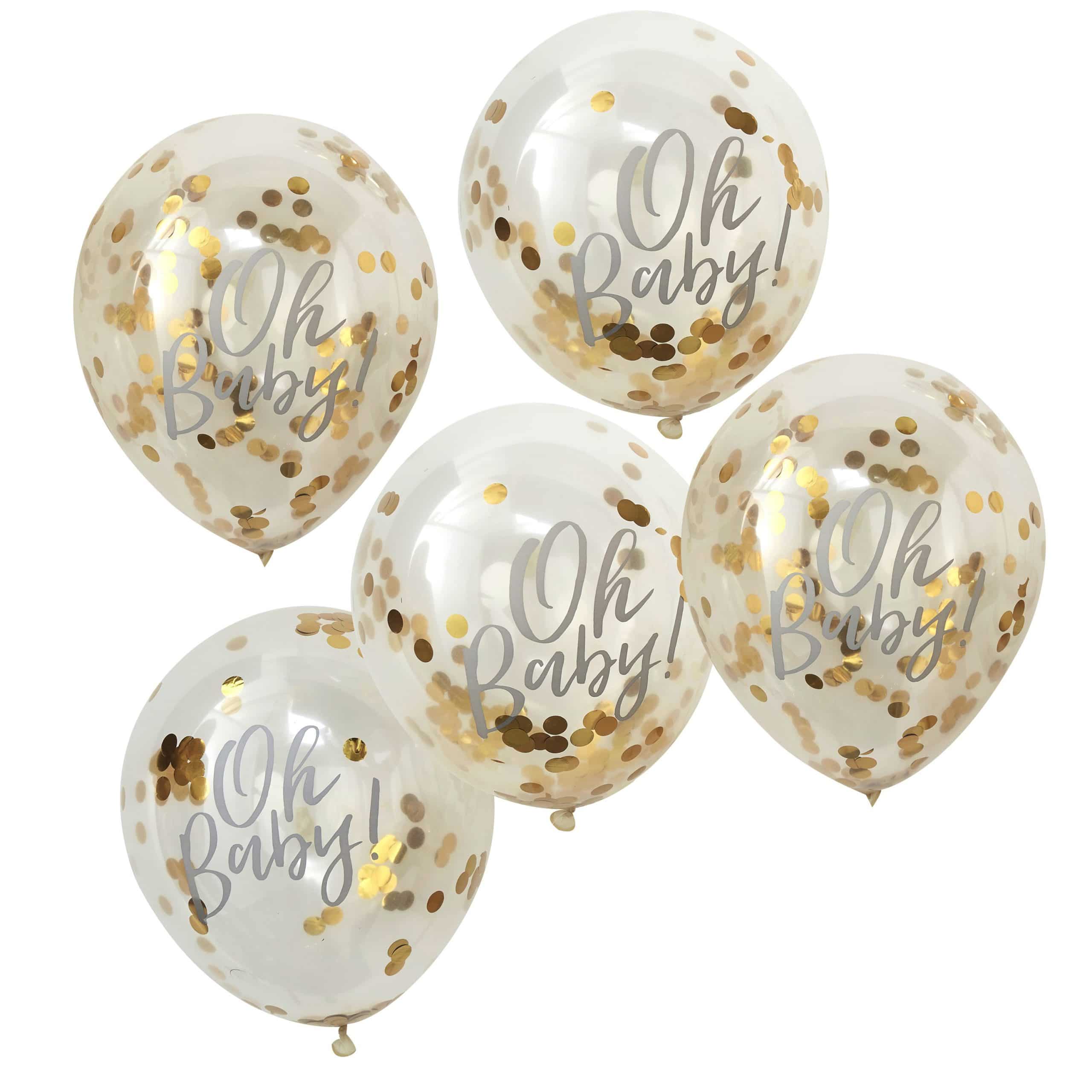 Guld "Oh baby!" ballon - Party In Box -