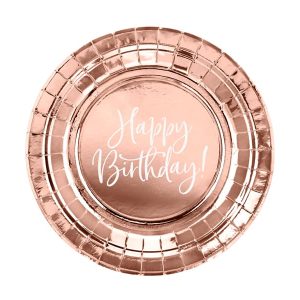 Rosegold tallerken happy birthday