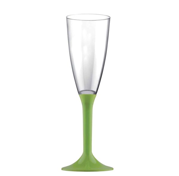 Plast champagneglas m/ grøn fod